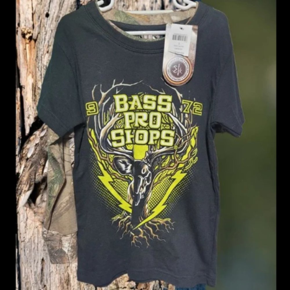 NWT Boy's Bass Pro Shop Long Sleeve Camo‎ Size S (B4)